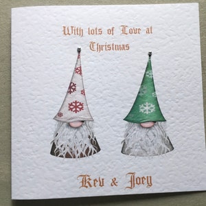 Gnome Merry Christmas card printed with name/names.