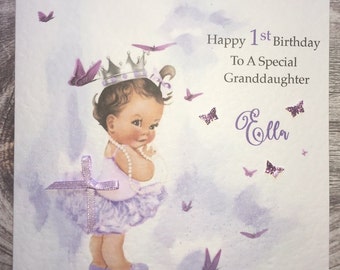 Girls Happy Birthday card Handmade/daughter/goddaughter/ Granddaughter/niece/ sister// cousin/ friend/ All Ages