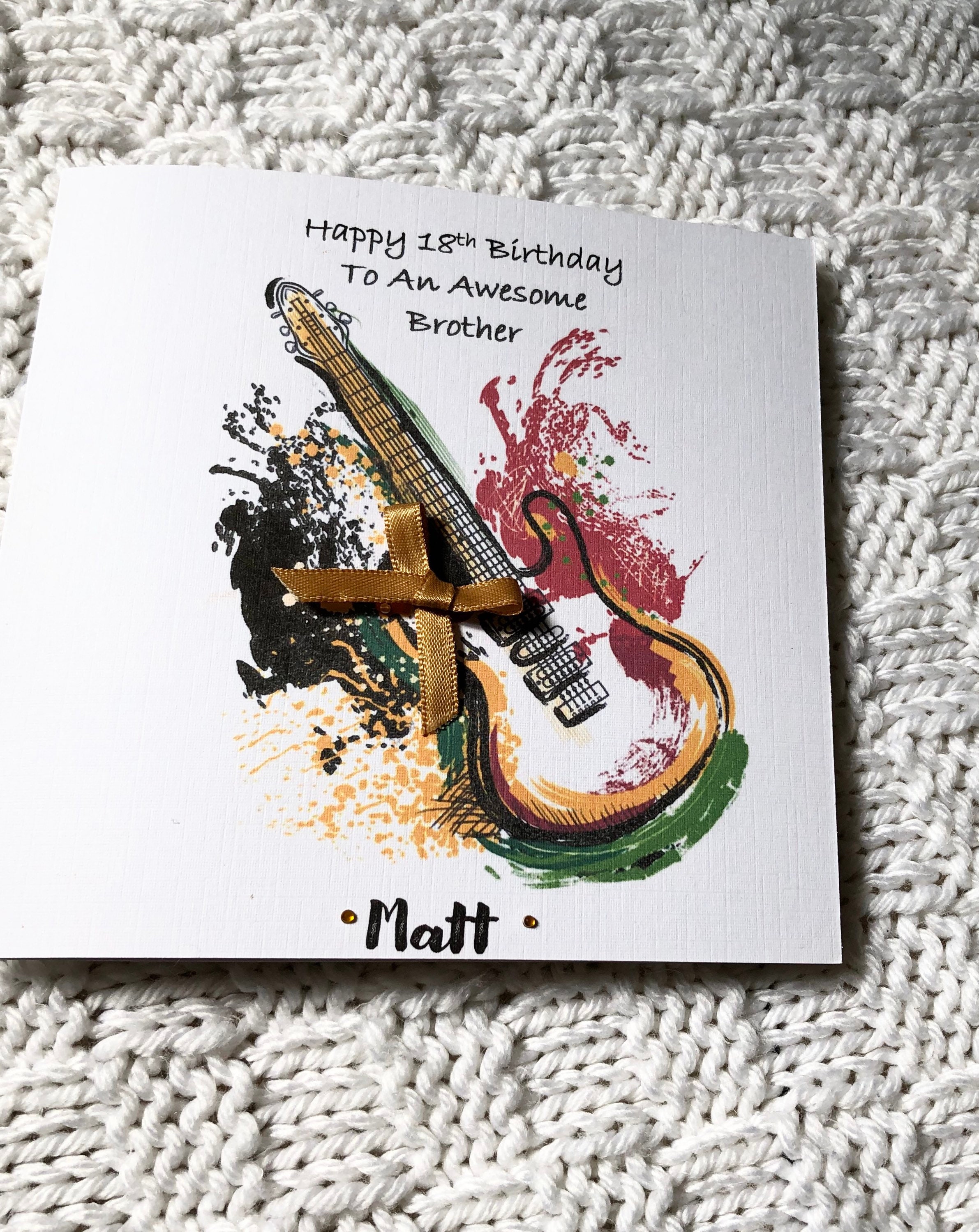 Guitar Birthday Card Son/ Brother/ Sister /dad/ Friend/