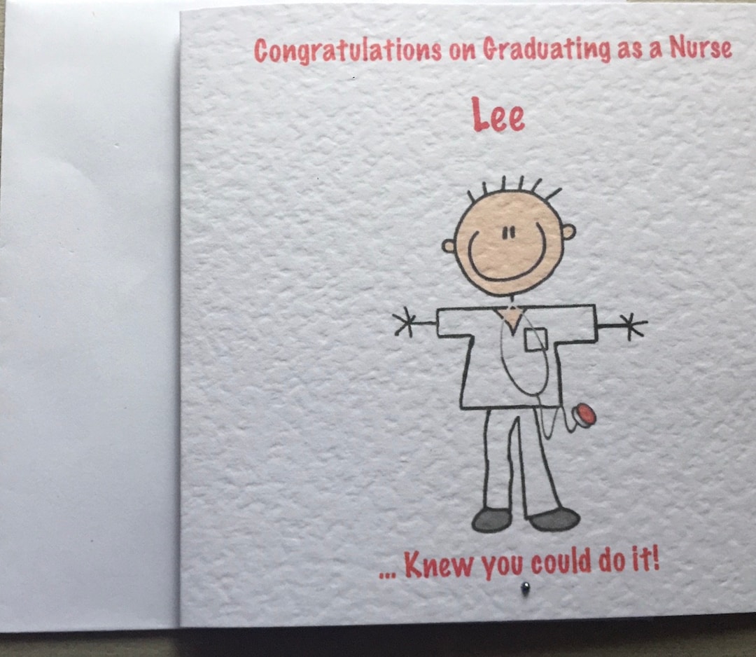 Congratulations Nurse Graduation Card Male / Female. Handmade - Etsy UK