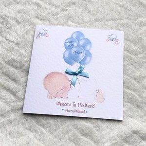 New Baby Girl/ Baby Boy/ handmade personalised card/ Daughter/son/ grandson/ granddaughter/ handmade and personalised/ Congratulations card image 4