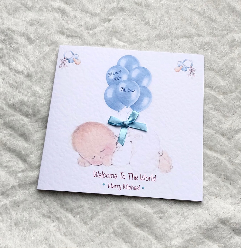 New Baby Girl/ Baby Boy/ handmade personalised card/ Daughter/son/ grandson/ granddaughter/ handmade and personalised/ Congratulations card image 4