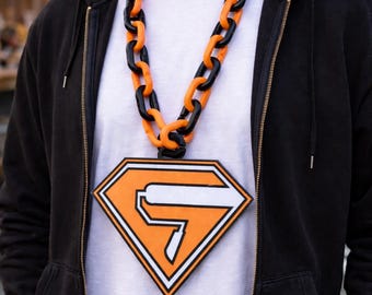 Custom Business Big Logo Necklace with Oversized Chunky 3D Printed Chain