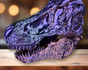 ティラノサウルス・レックスの頭蓋骨レプリカ 華麗な彫刻が施された3D