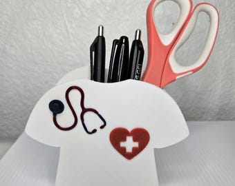 Scrubs Stethoscope Pen and Pencil Holder | Desk Organizer