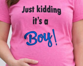 Gender Reveal Shirt It's a Boy Tshirt Pink Boy Tee Shirt
