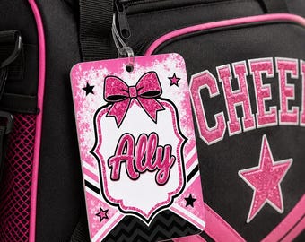 Personalized Cheer Bag Tag for Girls Custom Name Luggage badge for Cheerleading Backpack