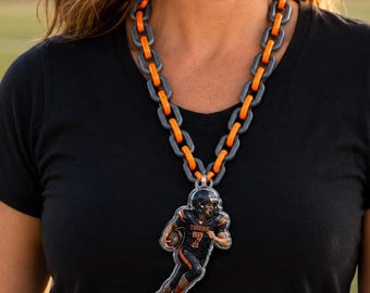 Custom Football Player Photo Necklace, Turn your Athlete into a Necklace, Personalized Sports Chain