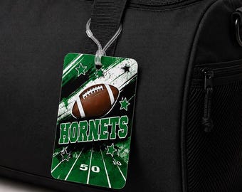 Personalized Football Bag Tag Sports Custom Name Luggage badge for Flag football Backpack