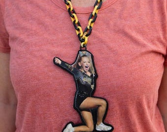 Custom Photo Hype Chain, Big Chunky Necklace for Sports Mom