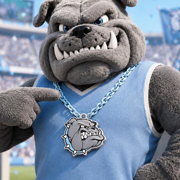 Custom Mascot Fan Chain Necklace, College Team Logo Chain, School Spirit Oversized 3D printed Sports Accessory