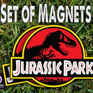 Jurassic Park Magnets Removable Dinosaur Emblem Vehicle Decor Halloween Decor