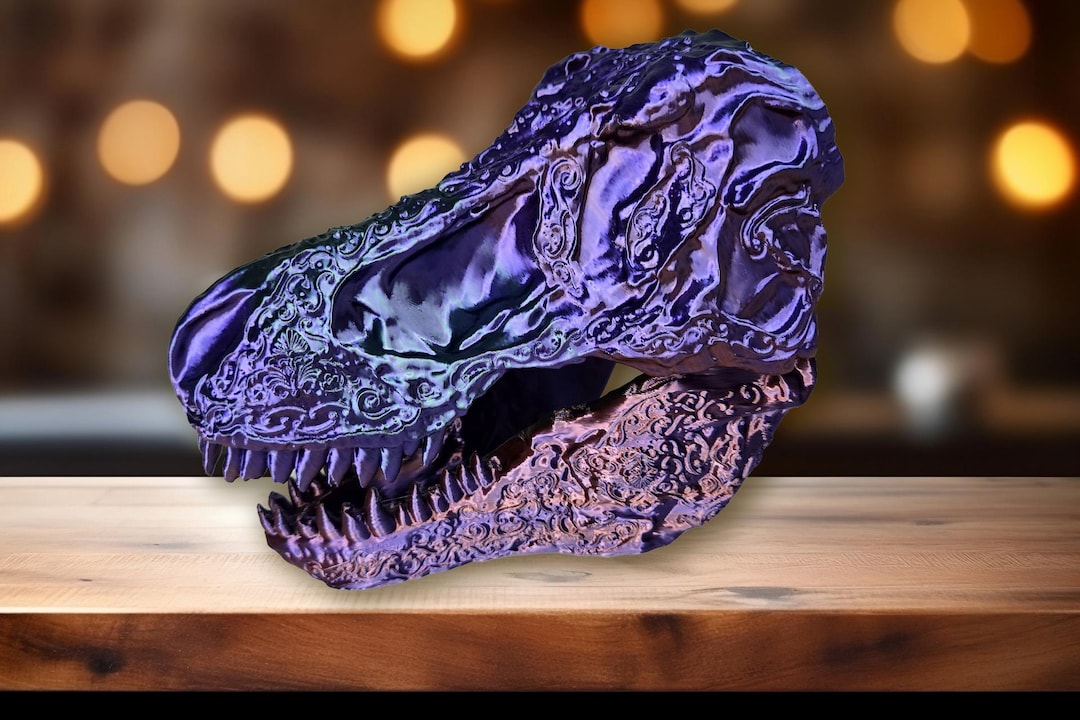 ティラノサウルス・レックスの頭蓋骨レプリカ 華麗な彫刻が施された3D