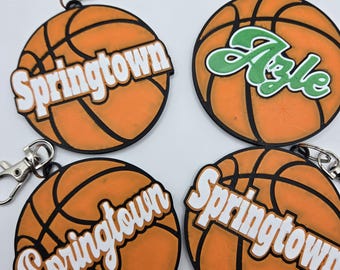 Personalized Basketball Team Keychain or Name Bag Tag