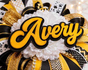 Custom Name Cut Out for Homecoming Mum | 3D Printed HOCO Add On | Personalized School Colors Mum & Garter Accessory