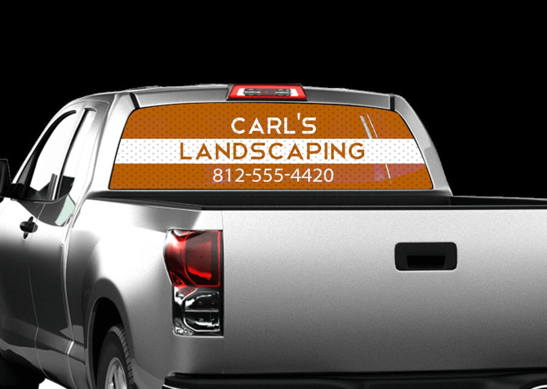 Custom Business Back Window Decal Advertisement Rear Window Graphic