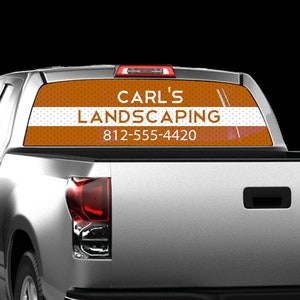 Custom Business Back Window Decal | Advertisement Rear Window Graphic | Customized Back Perforated See Thru Decal | Small Business Decal