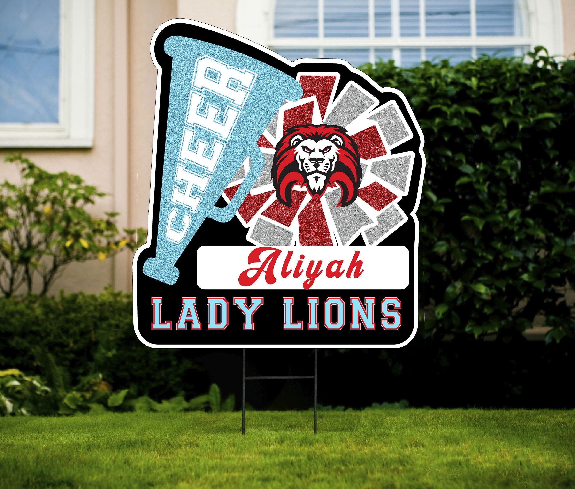 Personalized Cheer Yard Sign | Customizable School Spirit Garden ...