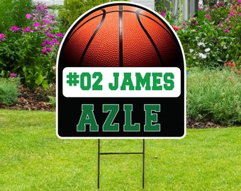 Personalized Basketball Yard Sign | Customizable School Spirit Garden Corrugated Sign