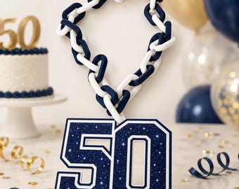 Personalized Birthday Hype Chain, Custom Age Necklace, Oversized Birthday Number Chain, Glitter Birthday Necklace, Milestone Birthday Gift