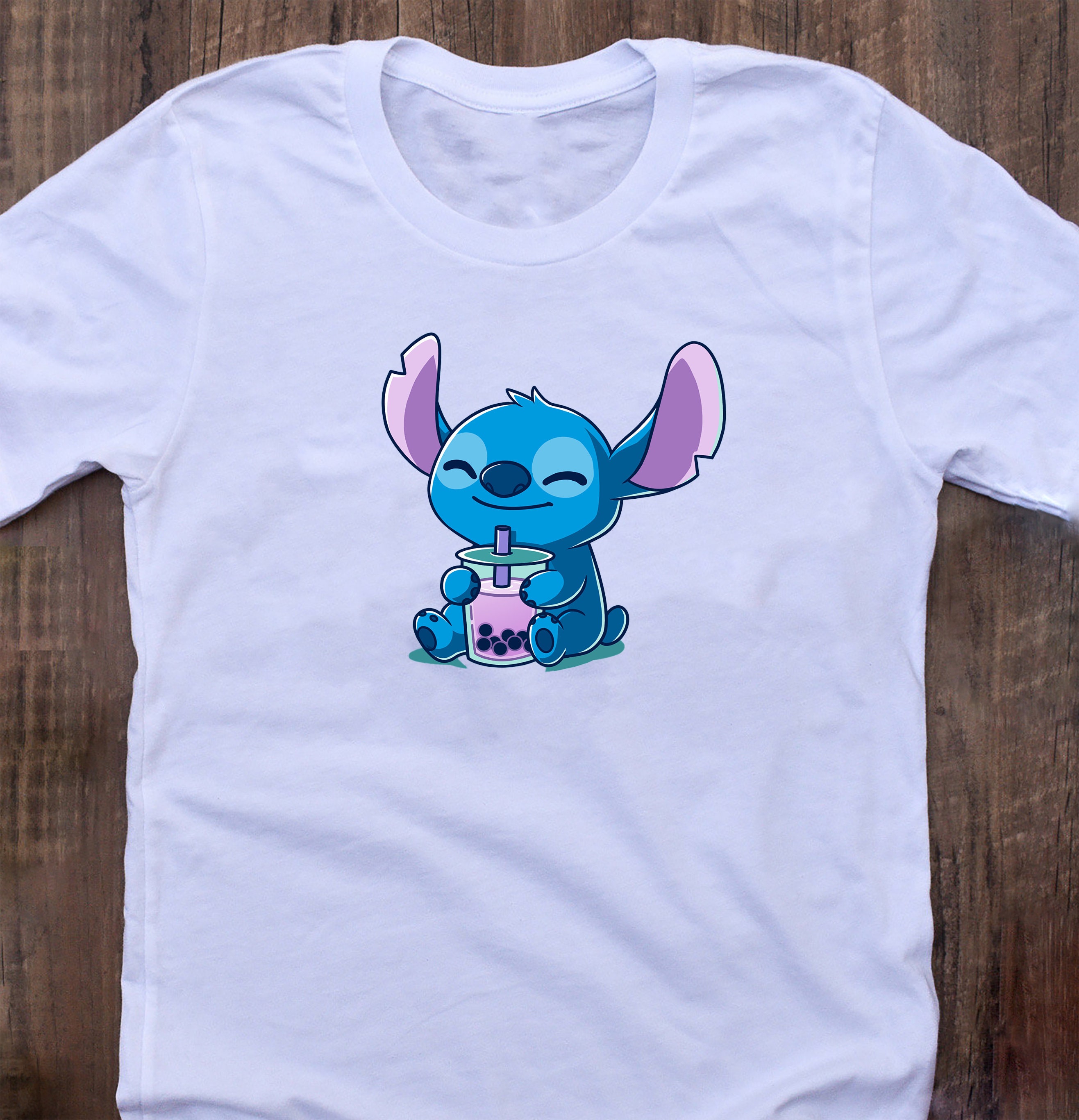 Cute Stitch Shirt Stitch Loves Boba Tea Kawai | Etsy