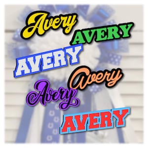 Name Cut Out 3D Printed Homecoming Mum Custom School Colors Personalized HOCO Trinket Accessories & Supplies Keepsake