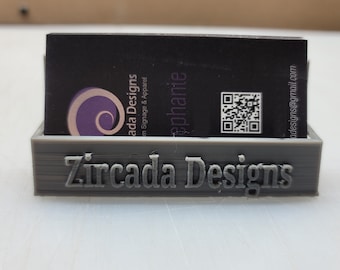Personalized 3D Printed Business Card Holder Horizontal, Customized Small Decal Stand