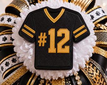 Custom Jersey Number Homecoming Mum Add On | 3D Printed Player Number | Personalized School Colors HOCO Mum Garter