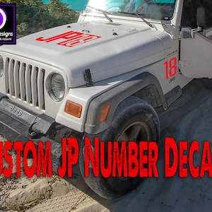 Personalized Jurassic Dinosaur JP Number Decals | Jurassic Car Accessories | Custom JP Number Stickers | Jurassic Halloween Vehicle Decal