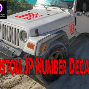 Personalized Jurassic Dinosaur JP Number Decals | Jurassic Car Accessories | Custom JP Number Stickers | Jurassic Halloween Vehicle Decal