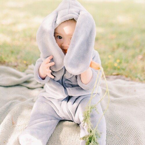 Bunny Baby Boy Halloween Costume Grey Bunny Baby Outfit Etsy