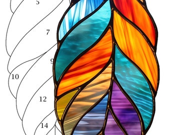 STAINED GLASS PATTERN - Sherry Fain - Feather 2