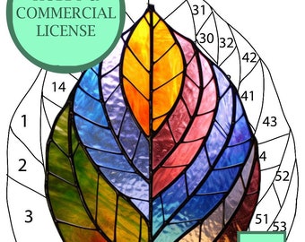 STAINED GLASS PATTERN - Sherry Fain - Leaf 1