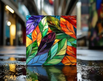 STAINED GLASS PATTERN - Sherry Fain - &quot;Leaves&quot;
