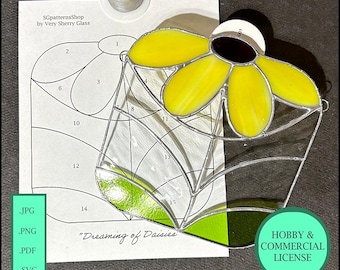 STAINED GLASS PATTERN - Sherry Fain - "Dreaming of Daisies"