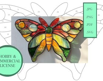 STAINED GLASS PATTERN- Sherry Fain - "Moth"