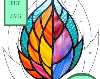 STAINED GLASS PATTERN - Sherry Fain - Leaf 2