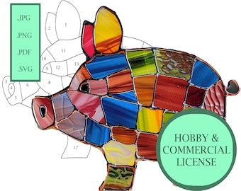 STAINED GLASS PATTERN - Sherry Fain - Piggy Piggy