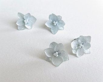 Real Blue Hydrangea Stud Earrings  | Real Pressed Flowers | Gifts for Her, Christmas Gifts, Mothers Day, Wedding