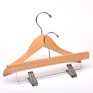 Baby Natural Top & Bottom Mix Wooden Hangers - Box of 50 Top and 20 Bottom Hangers