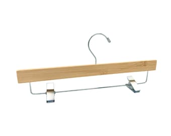 Ultra Thin Natural Wooden Pants Hangers - High Quality, Durable, & Space Saving