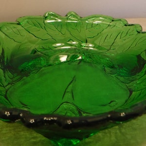 1980's Vintage Indiana Tiara Green Glass Bowl With Pears - Etsy