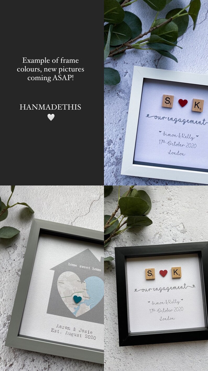 Personalised Engagement Frame Engagement Map Frame Etsy