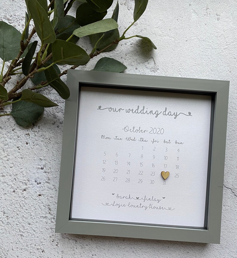Personalised Wedding Frame Calendar Frame Wedding Gift Etsy