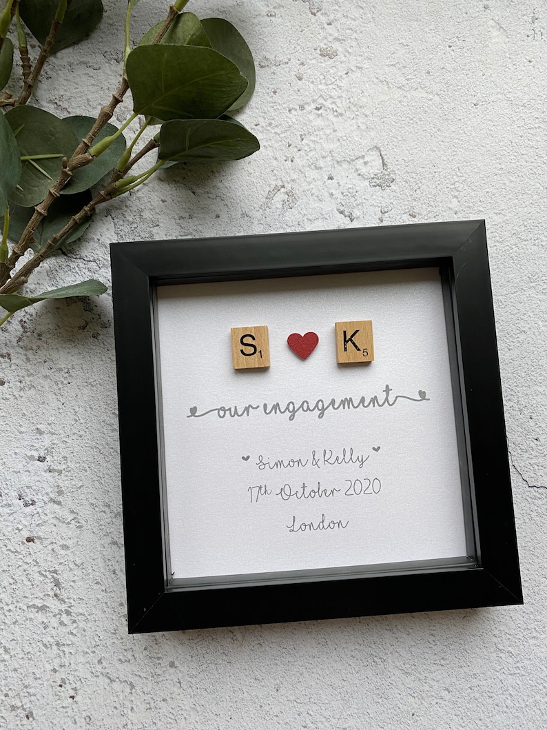 Personalised Engagement Frame Engagement Gift Scrabble Etsy UK