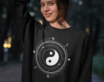 Yin Yang | Unisex Heavy Blend Crewneck Sweatshirt / Hoodie | Black & White | Ying and Yang | Birthday Gift | Daoism | Mother's Day Gift