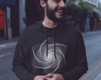 Rose Spiral | Geometric Unisex Heavy Blend Crewneck Sweatshirt / Hoodie | Black & White | Sacred Geometry | Birthday Gift