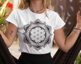 Flower of Life | Sacred Geometry T-Shirt | Tank Top | 3/4 Raglan Shirt | Geometric Art | Spirituality | Mandala | Birthday Gift