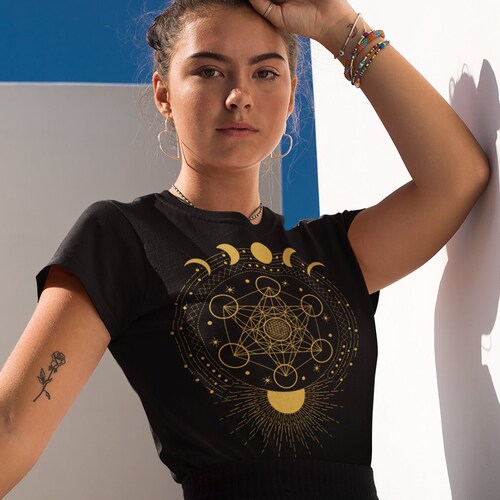 Metatron's Cube Sacred Geometry Tshirt Tank Top 3/4 Etsy