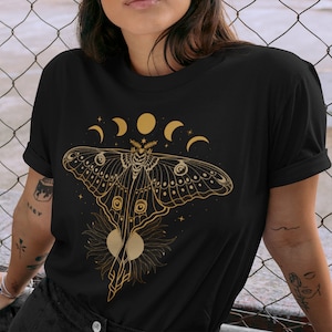 Starry Luna Moth Actias Luna Sun & Moon T-shirt Tank Top 3/4 Raglan ...